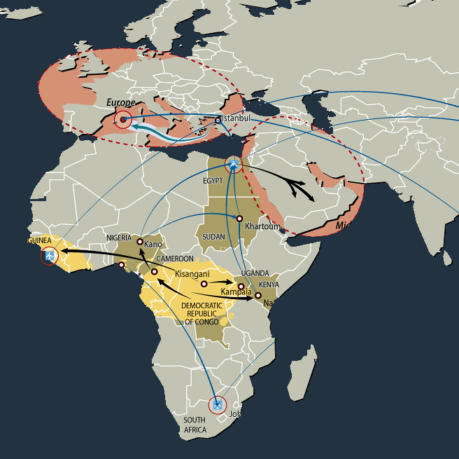 Ranger on their back in a savanna with a firearm